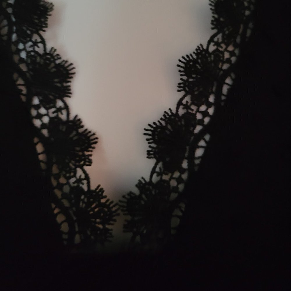 Romantic Goth Belinda Blouse Polka Dots Lace L Black - Picture 2 of 4